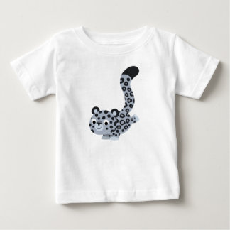可愛いランディングカートンユキヒョウベビーTシャツ ベビーTシャツ