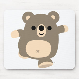 可愛いランニングのクマの口 マウスパッド