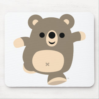 可愛いランニングのクマの口 マウスパッド