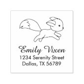 可愛いランニングキツネのアドレス自己インクスタンプ セルフインキングスタンプ (デザイン)