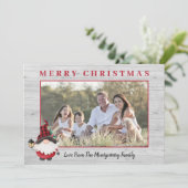 可愛いランバージャック格言カスタムフォトクリスマス シーズンカード (スタンド正面)
