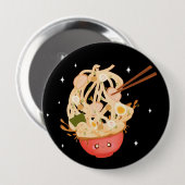 可愛いラーメン電子ボウルバッグ 缶バッジ (正面&裏面)