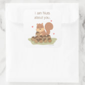 可愛いリスのナッツPun愛のユーモア スクエアシール (バッグ)