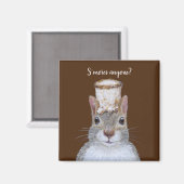 可愛いリスのモアマグネット マグネット (正面/裏面)