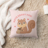 可愛いリスの木の実がパおもしろいン大好き クッション (ブランケット)