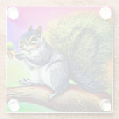 可愛いリスの枝 ガラスコースター (裏面)