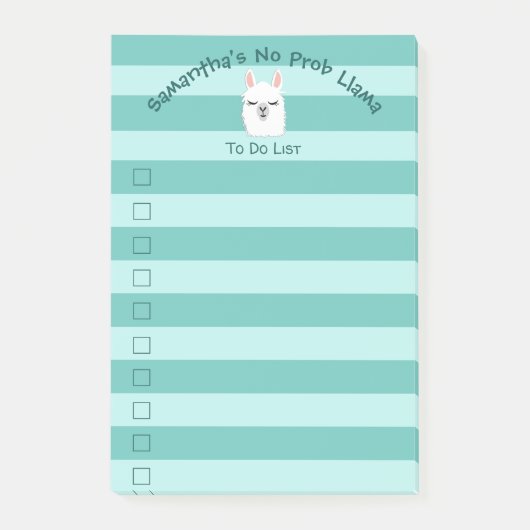 可愛いリストかわいいラマアクアパステルライン ポストイット (正面)