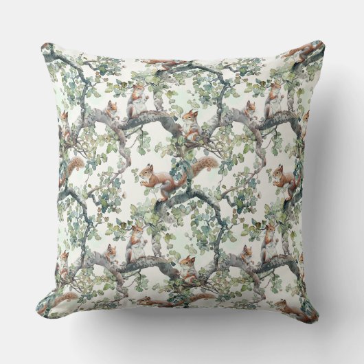 可愛いリス柄 クッション (正面)