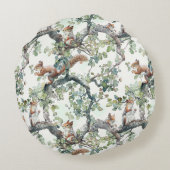 可愛いリス柄 ラウンドクッション (裏面)