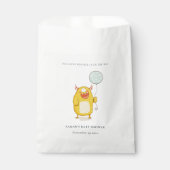 可愛いリトルアクアイエローモンスターベビーシャワー招待状 フェイバーバッグ (正面)