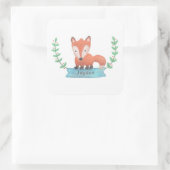 可愛いリトルウッドランドキツネパーソナライズされたキッズシール スクエアシール (バッグ)