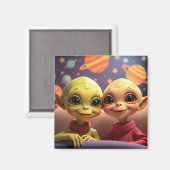 可愛いリトルエイリアンOrkとErkマグネット マグネット (正面/裏面)