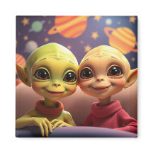 可愛いリトルエイリアンOrkとErkマグネット