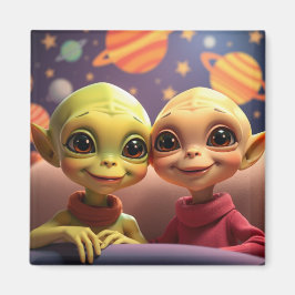 可愛いリトルエイリアンOrkとErkマグネット マグネット