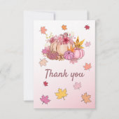 可愛いリトルカボキングスパイス&ニースピンク秋インラブ サンキューカード (正面)