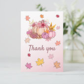 可愛いリトルカボキングスパイス&ニースピンク秋インラブ サンキューカード (スタンド正面)