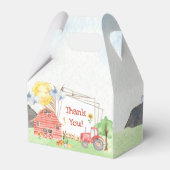 可愛いリトルキッズファーム誕生日パーティーありがとう フェイバーボックス (裏面サイド)