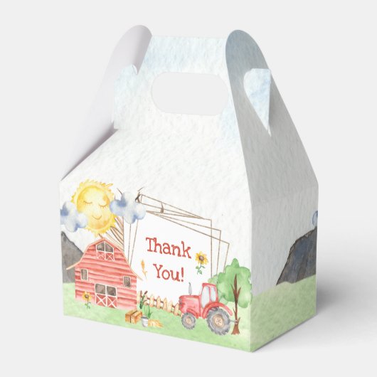 可愛いリトルキッズファーム誕生日パーティーありがとう フェイバーボックス (裏面サイド)