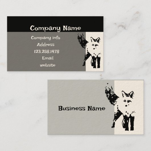 可愛いリトルキツネ動物自然アート名刺 名刺 (正面/裏面)