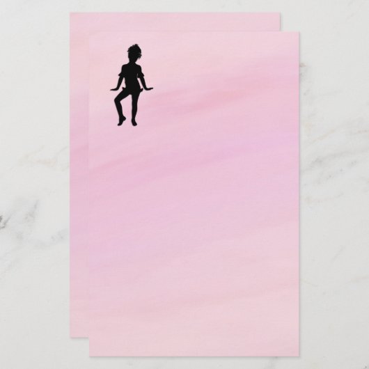 可愛いリトルダンサーダブルサイド文房具 便箋 (正面/裏面)