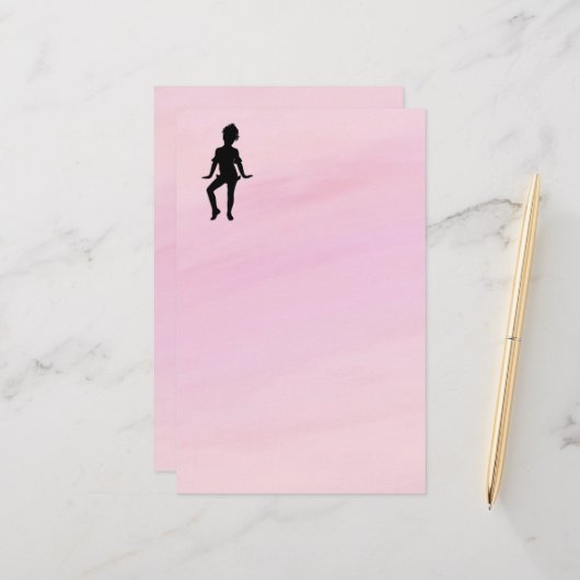 可愛いリトルダンサーダブルサイド文房具 便箋 (正面/裏面インサイチュ)