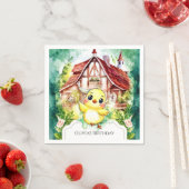 可愛いリトルチックウォーターカラー誕生日 スタンダードカクテルナプキン (インサイチュ)