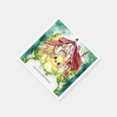 可愛いリトルチックウォーターカラー誕生日 スタンダードカクテルナプキン (角)