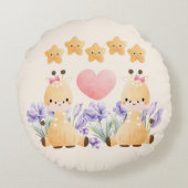 可愛いリトルデュオキリン丸い枕 ラウンドクッション (裏面)