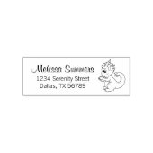 可愛いリトルドラゴンお茶の入った住所2 セルフインキングスタンプ (デザイン)