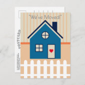 可愛いリトルハウス新しいホームムービングアナウンス 案内ポストカード (正面/裏面)