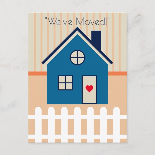 可愛いリトルハウス新しいホームムービングアナウンス 案内ポストカード (正面)