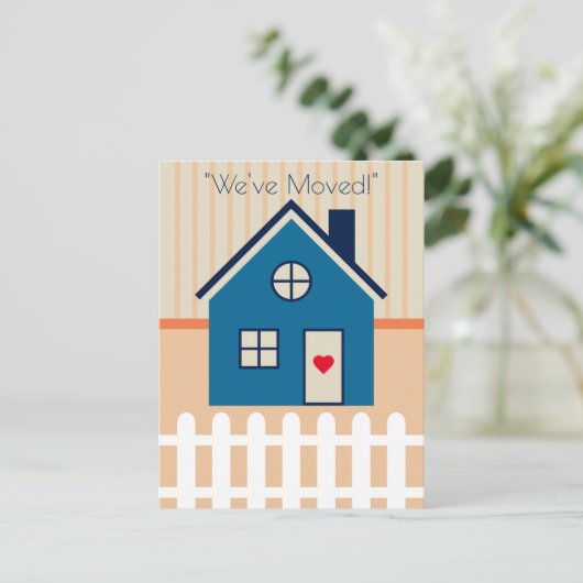 可愛いリトルハウス新しいホームムービングアナウンス 案内ポストカード (スタンド正面)