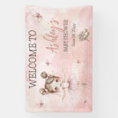 可愛いリトルバレリナピンクチュチュ赤ちゃんシャワー 横断幕 (縦)