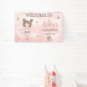 可愛いリトルバレリナピンクチュチュ赤ちゃんシャワー 横断幕 (インサイチュ)