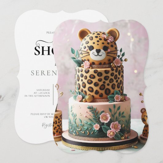 可愛いリトルヒョウ層ケーキ (正面/裏面)