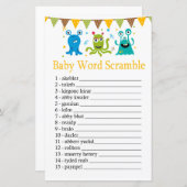 可愛いリトルモンスターズベビー単語スクランブルゲーム (正面/裏面)