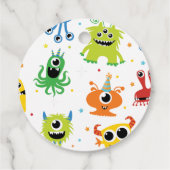 可愛いリトルモンスターズ男の子1歳の誕生日ありがとう フェイバータグ (裏面)