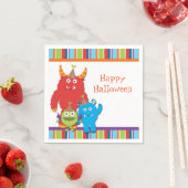 可愛いリトルモンスターズ誕生日パーティナプキンス スタンダードカクテルナプキン (インサイチュ)