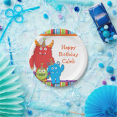 可愛いリトルモンスターズ誕生日パーティープレート ペーパープレート (パーティー)