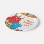 可愛いリトルモンスターズ誕生日パーティープレート ペーパープレート (アングル)