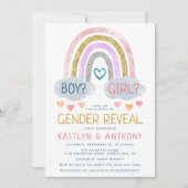 可愛いリトルレインボージェンダーリビールパーティの招待状 招待状 (正面)