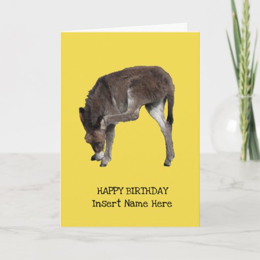 可愛いリトルロバのフォールのスクラッチ耳テンプレート カード (正面)