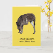 可愛いリトルロバのフォールのスクラッチ耳テンプレート カード (黄色い花)