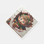 可愛いリトル小妖精や小人3Dクリスマス スタンダードランチョンナプキン (角)