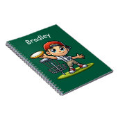 可愛いリトル遊ボーズディスクゴパーソナライズされたルフ ノートブック (右側)