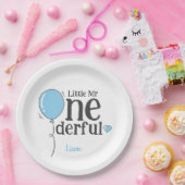 可愛いリトルMr.オネダーフルブルーカスタム ペーパープレート (パーティー)