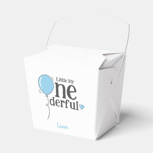 可愛いリトルMr.オネダーフル最初の誕生日ブルー フェイバーボックス (正面サイド)