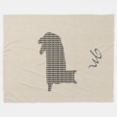 可愛いリネンルックブラックキャットモノグラムブランケット フリースブランケット (正面(横))