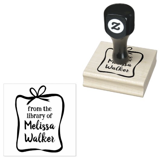 可愛いリボンの枠カスタムの文字を追加 ラバースタンプ (押印)