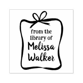 可愛いリボンの枠カスタムの文字を追加 ラバースタンプ